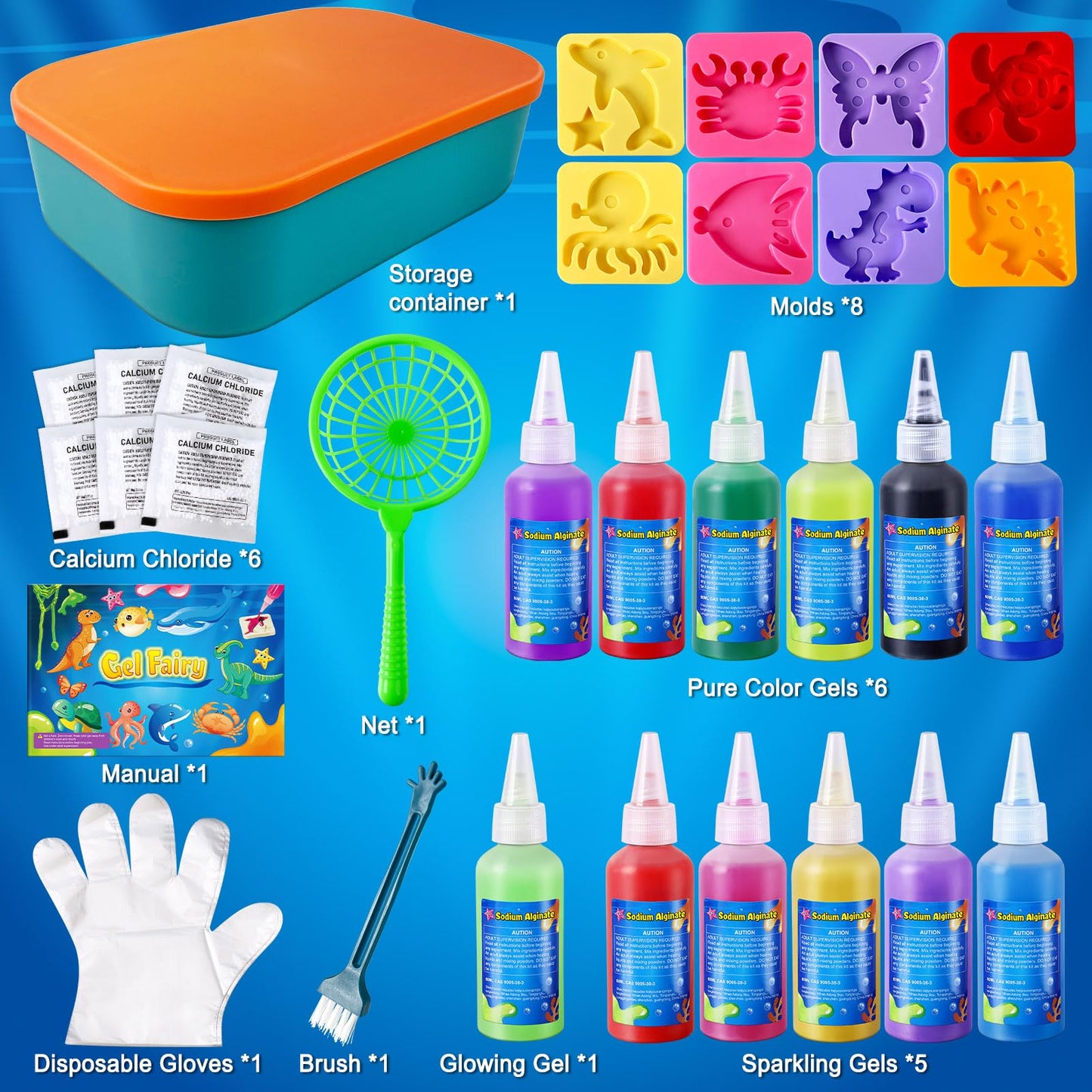 Kacwsoay 12 Colors Water DIY Gel Fairy Making Kit, Water Auqa Makes Spirites Elf, DIY Gel Toys, Handmade Soft Figures Crafts Gif