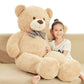 Poutmac 55 Inch Giant Teddy Bear Stuffed Animal Brown Big Plush Teddy Bear Valentine'S Gift For Girlfriend Soft Stuffed Bear Ani