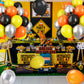 Paready 60 Pcs Balloons Set, 12 Inch Rubber Balloons in Black, Orange, Yellow & Metallic Silver for Kids Car Theme Birthday Decorations