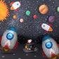 2 Pcs Rocket Shaped Big Mylar Foil Balloon Universe Space Theme Birthday Party Decorations