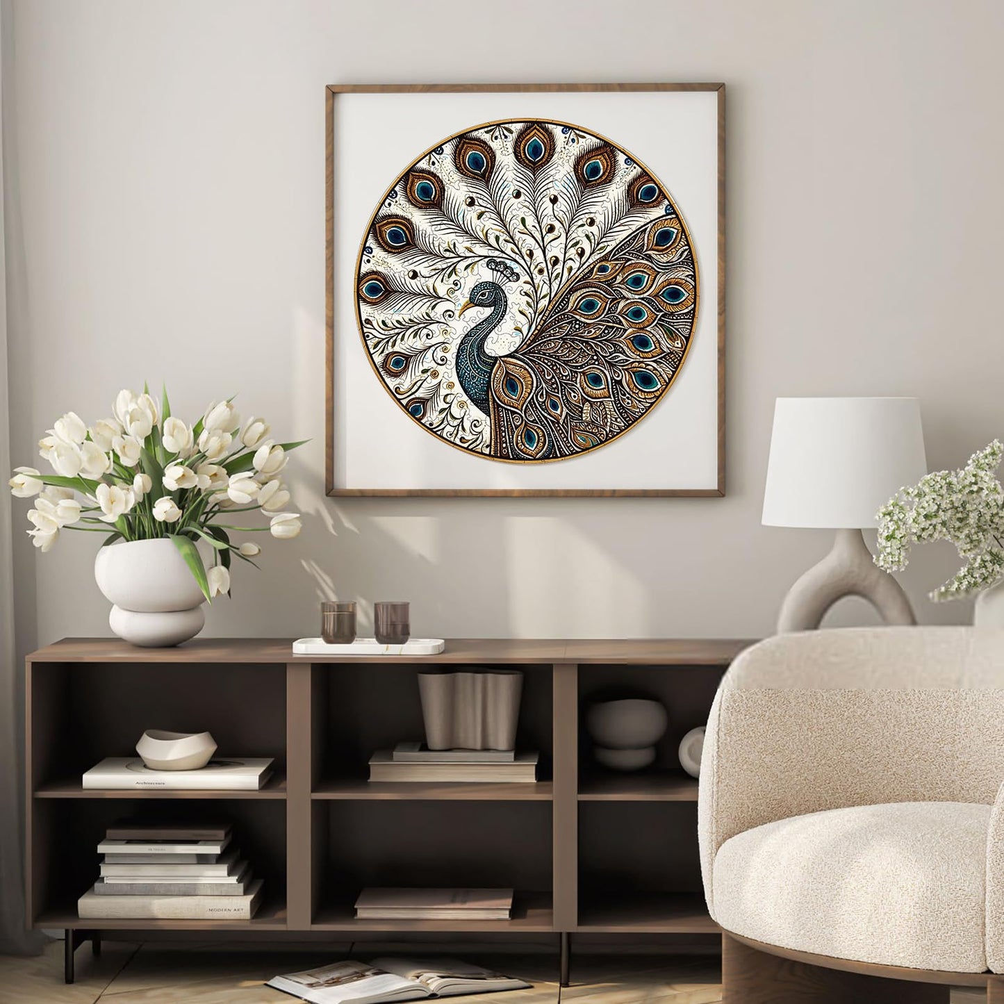 Peacock Wooden Puzzles for mature-themeds  200pcs Wooden Jigsaw Puzzles for mature-themeds  Peacock Unique Shaped Jigsaw Puzzles Creative Gift for Friend Family Game Medium Size 10'' x 10''