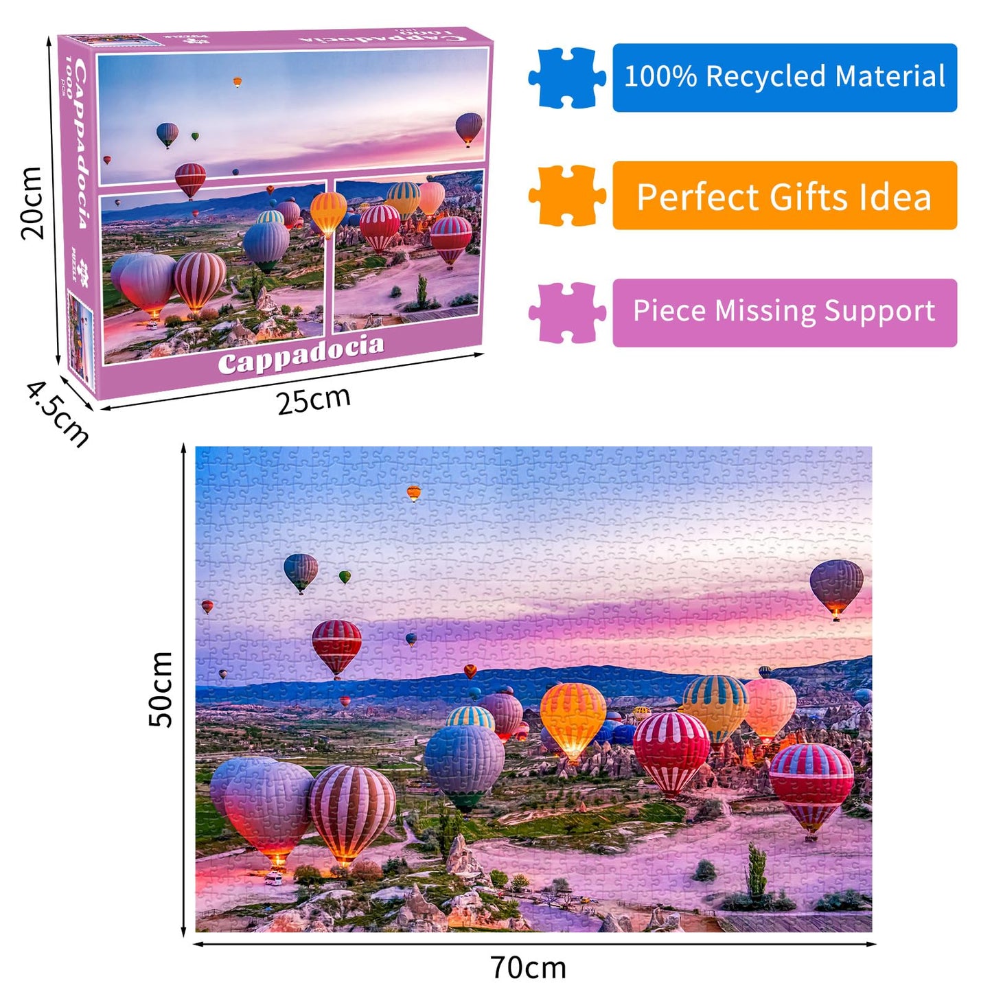 Hot Air Balloon Jigsaw Puzzles 1000 Pieces For Adults Turkey Cappadocia 1000 Piece Jigsaw Puzzles For Adults