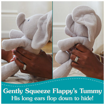 Gund Baby Peek-A-Boo Flappy Elephant Plush, Elephant Stuffed Animal, Baby Toy For Ages 0 And Up, Gray, 7''