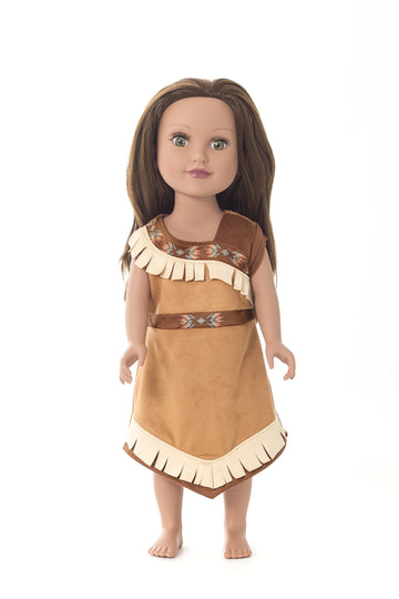 Little Adventures Woodland Princess Doll Dress - Doll Not Included - Machine Washable Child Pretend Play And Party Doll Clothes With No Glitter Brown