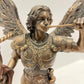 Unknown 13 Inch Cold Cast Bronze Figurine - Archangel Saint Gabriel with Horn, 7.48"x6.11"x2.99"