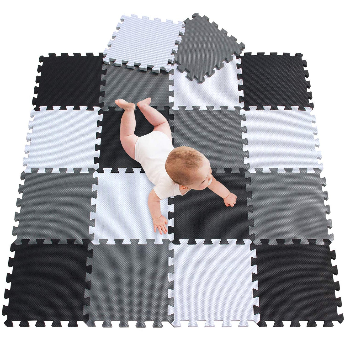 Baby Play Mat|Foam Puzzle Floor Playmat for Infants Children Kids|Tummy Time Crawling Sit Interlocking Square Non Toxic Meiqicool 18 Piece Mat 101104112
