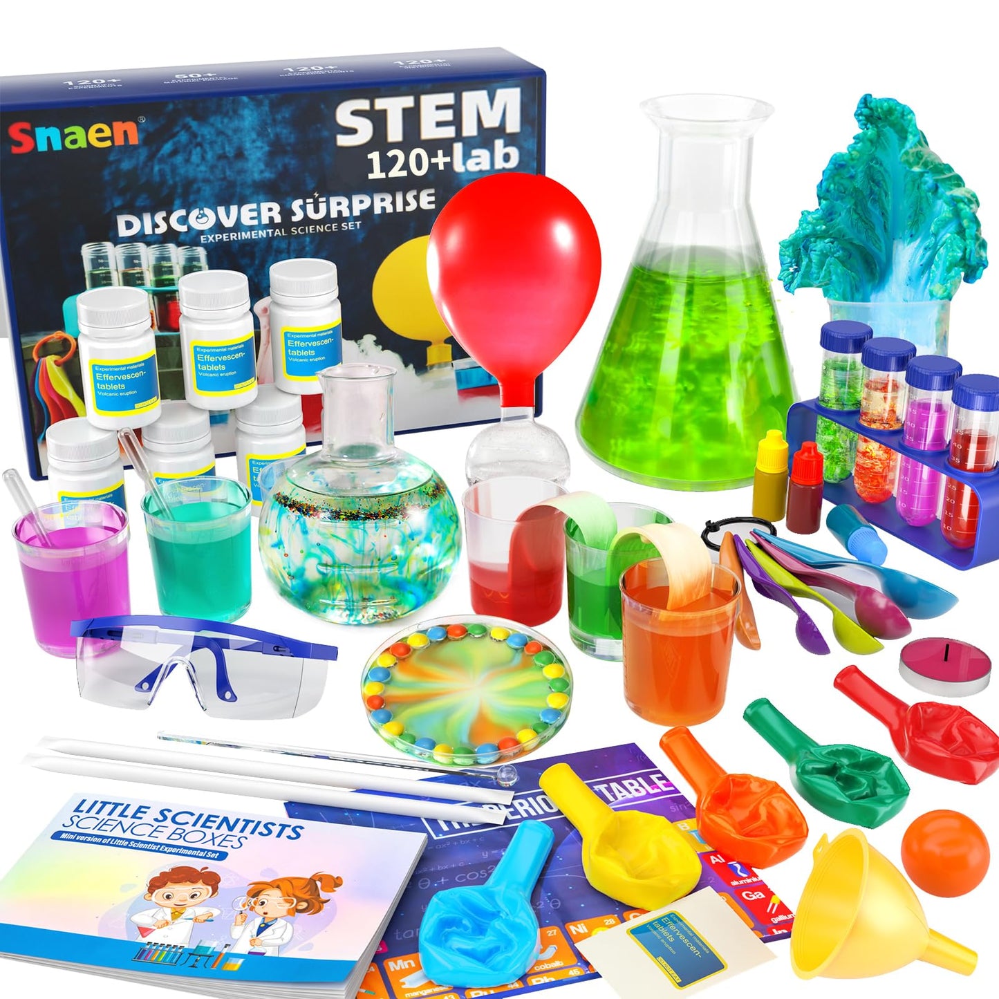 SNAEN Science Kit with 30 Science Lab Experiments,DIY STEM Educational Learning Scientific Tools for 3 4 5 6 7 8 9 10 11 Years O