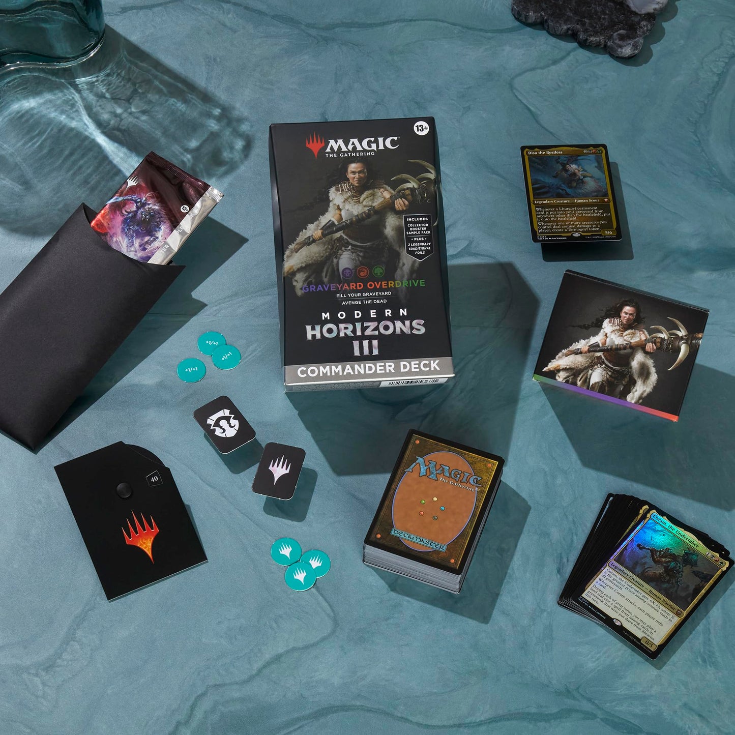 Magic: The Gathering Modern Horizons 3 Commander Deck - Graveyard Overdrive (100-Card Deck, 2-Card Collector Booster Sample Pack + Accessories)