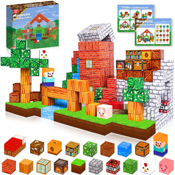 Goody King Magnetic Blocks |100Pcs Magnetic Building Cube Game, Constructions Toys For Boys & Girls Age 3-4, 5 6 7 8 9 10, Stem Montessori Stacking Toy, Sensory Tiles Building Birthday For Toddlers
