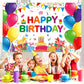 DIZHI Happy Birthday Backdrop Banner 7x5ft Vinyl Multicolor Party Decorations for Kids - DZ-22083102