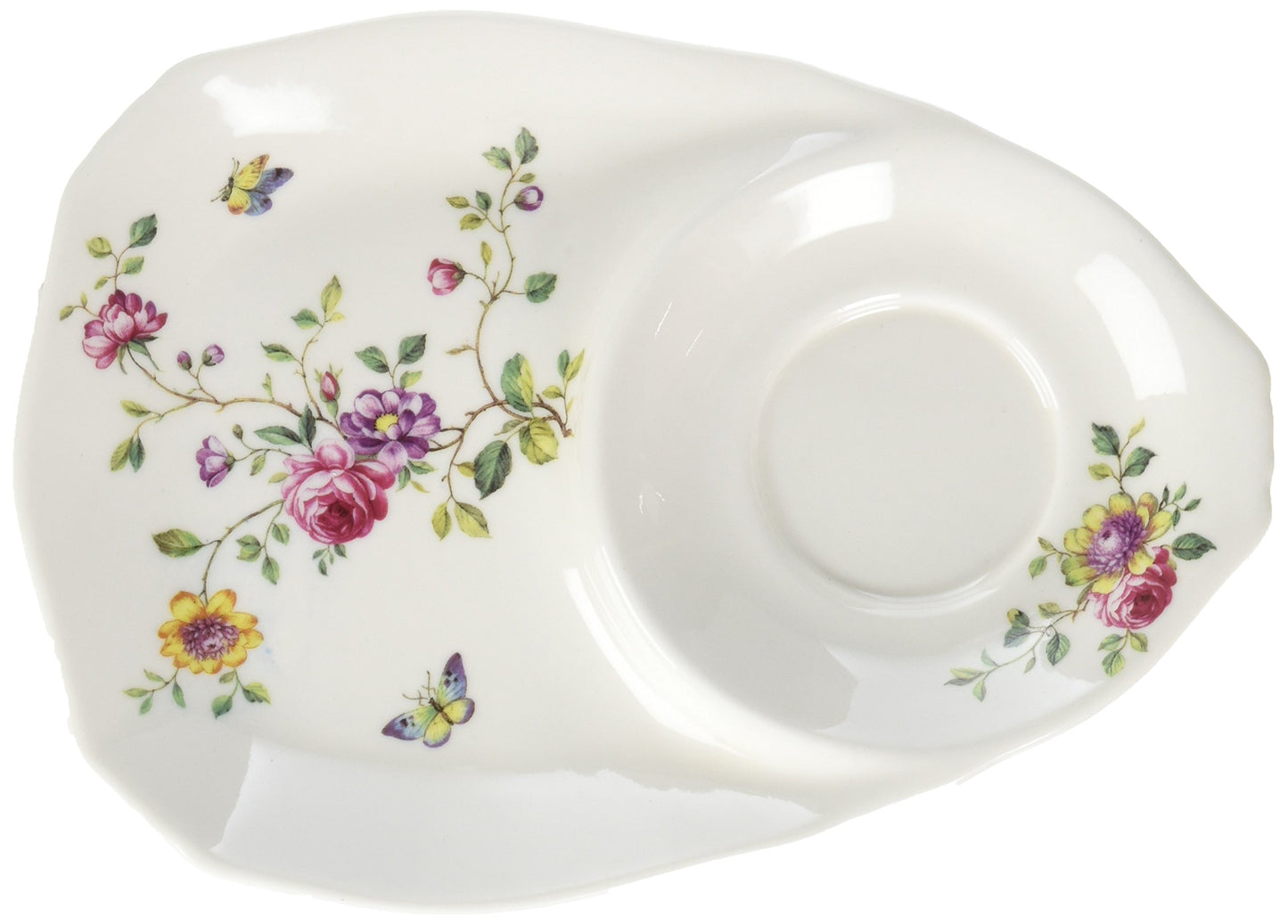 Gracie China Floral Porcelain Snack Set, 2-Piece, Purple, Model FD536-7