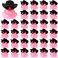 Sotiff 48 Sets Cowgirl Rubber Duck Squeaky Duck Bath Party Toy Duckies Car Dashboard Decorations With Mini Necklace Hat And Sunglasses For Bathtub Baby Shower Birthday Swimming Party(Pink)