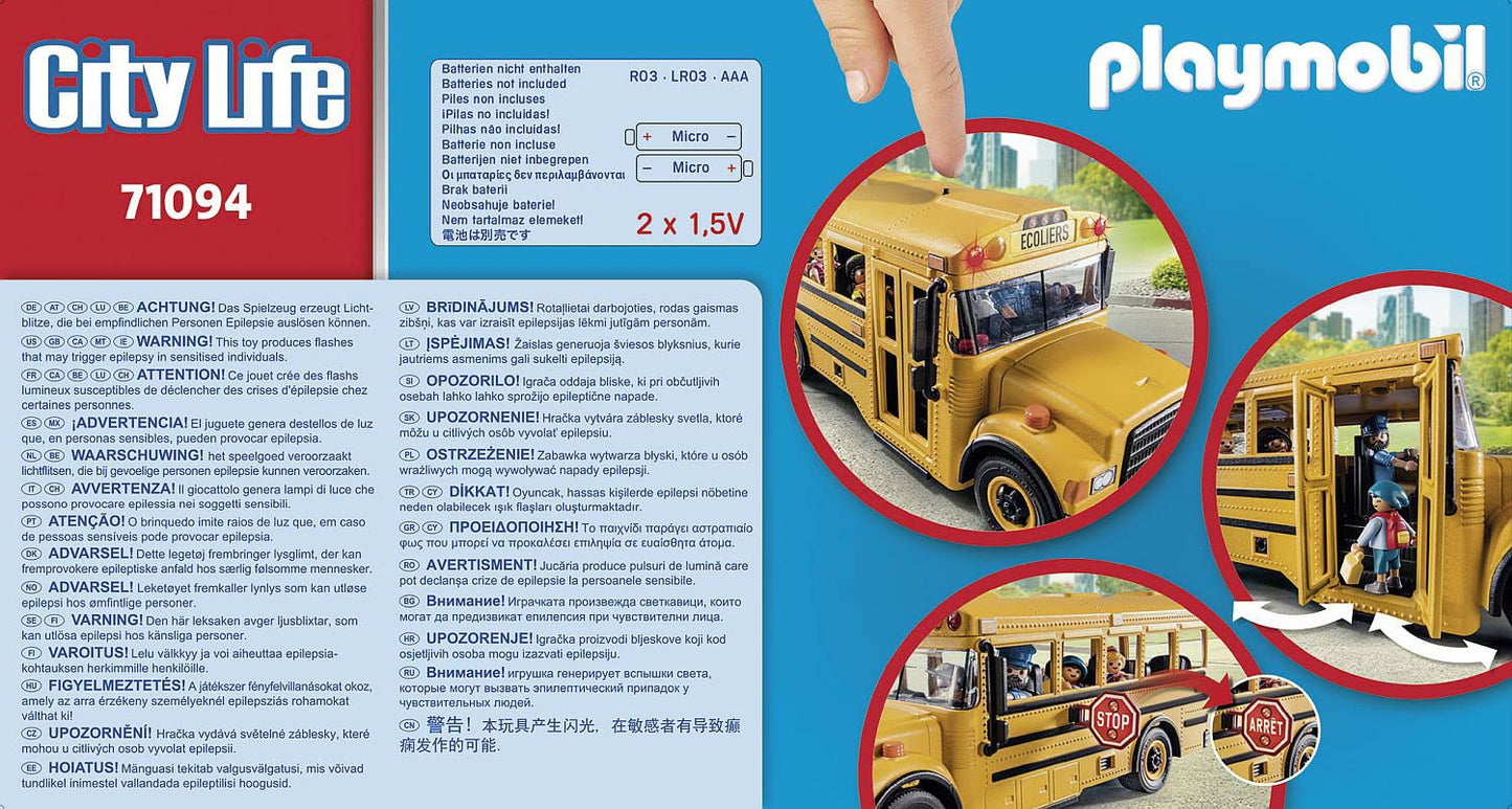Playmobil School Bus 2022 Model - Multicoloured Plastic Toy for Kids