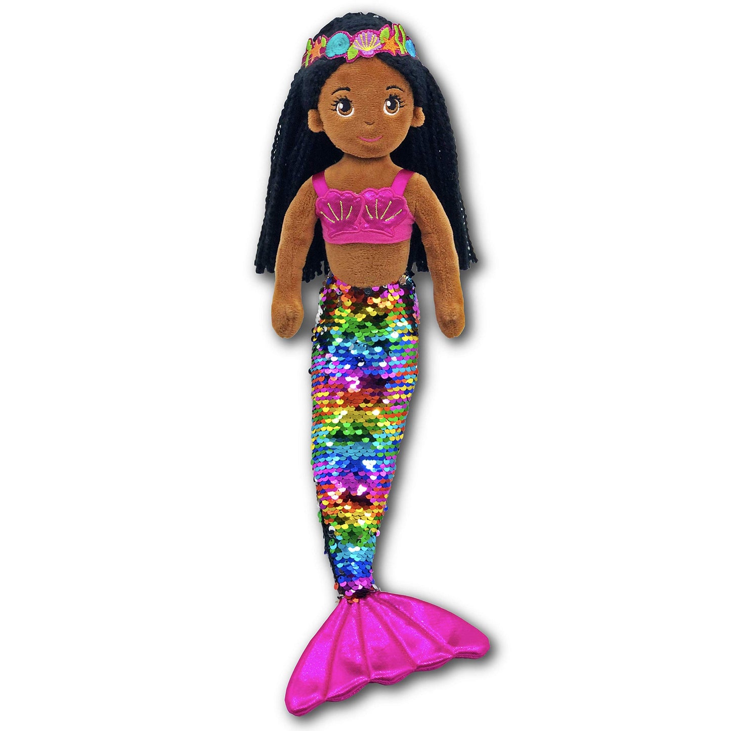 June Garden 18' Flip Sequin Sparkly Mermaid Chloe - Soft Mermaid Plush Stuffed Doll Gift For Toddler Girls