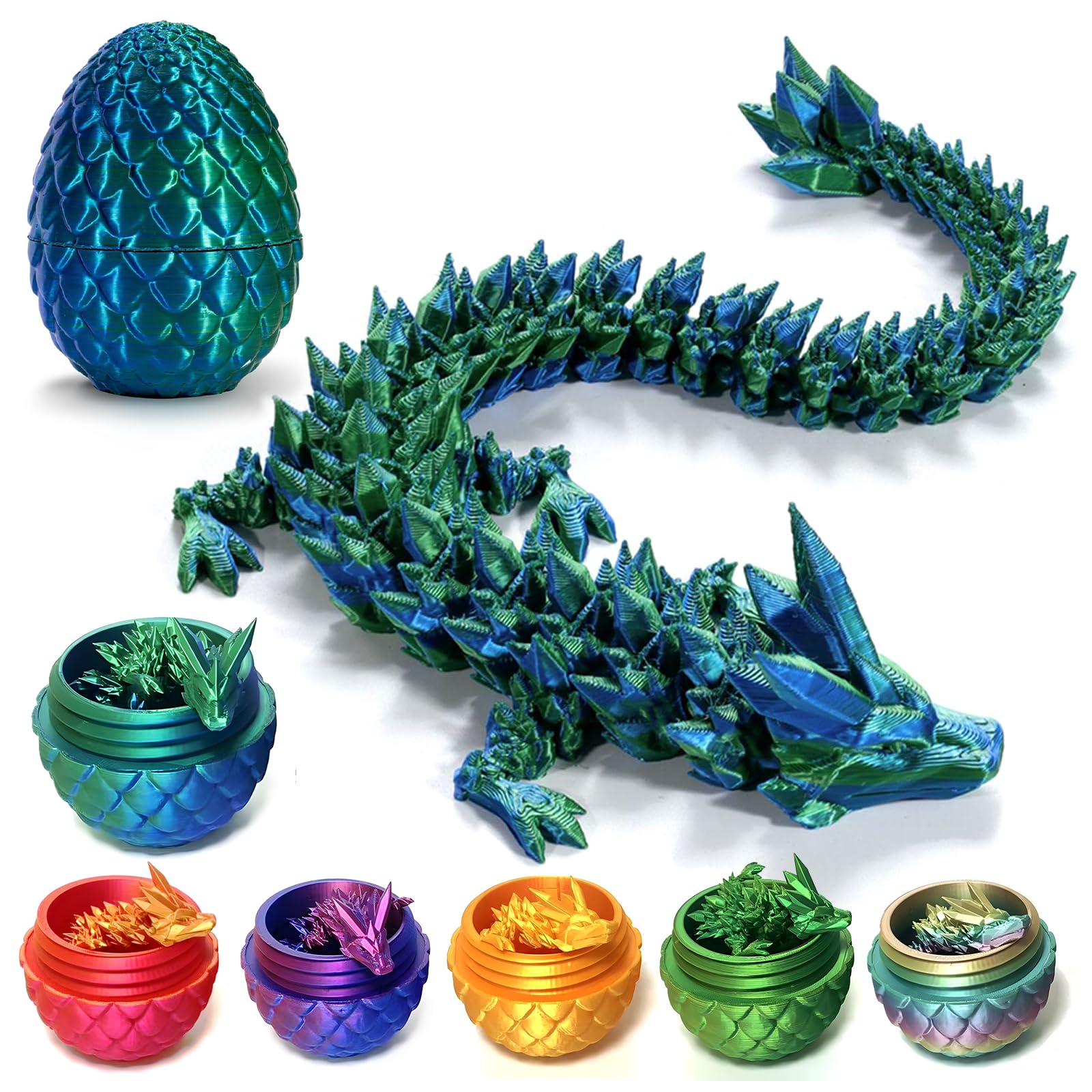 Lyxaof 3D Dragon Egg Crystal 3D Fidget Toys For Adult Articulated Egg Decor
