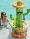 Jasonwell Inflatable Pool Party Cooler - Fiesta Cactus Ice Bucket Luau Hawaiian Tropical Beach Themed Birthday Easter Party Decorations Favors Supplies Decor Blow Up Drink Cooler Outdoor Kids mature-themeds