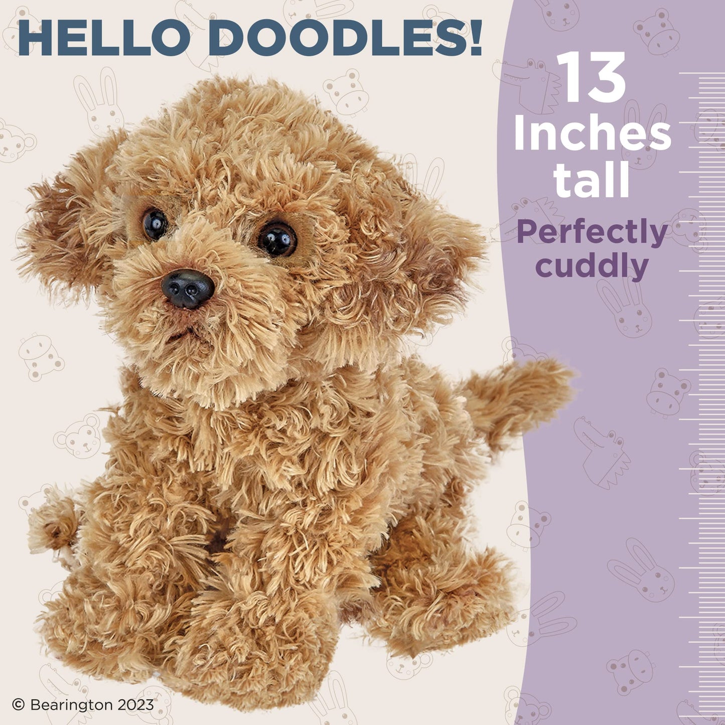 Bearington Collection Caramel Dog Stuffed Animal Puppy - Plush Dog Toys For Kids, Goldendoodle Labradoodle Plushies - 13 Inch
