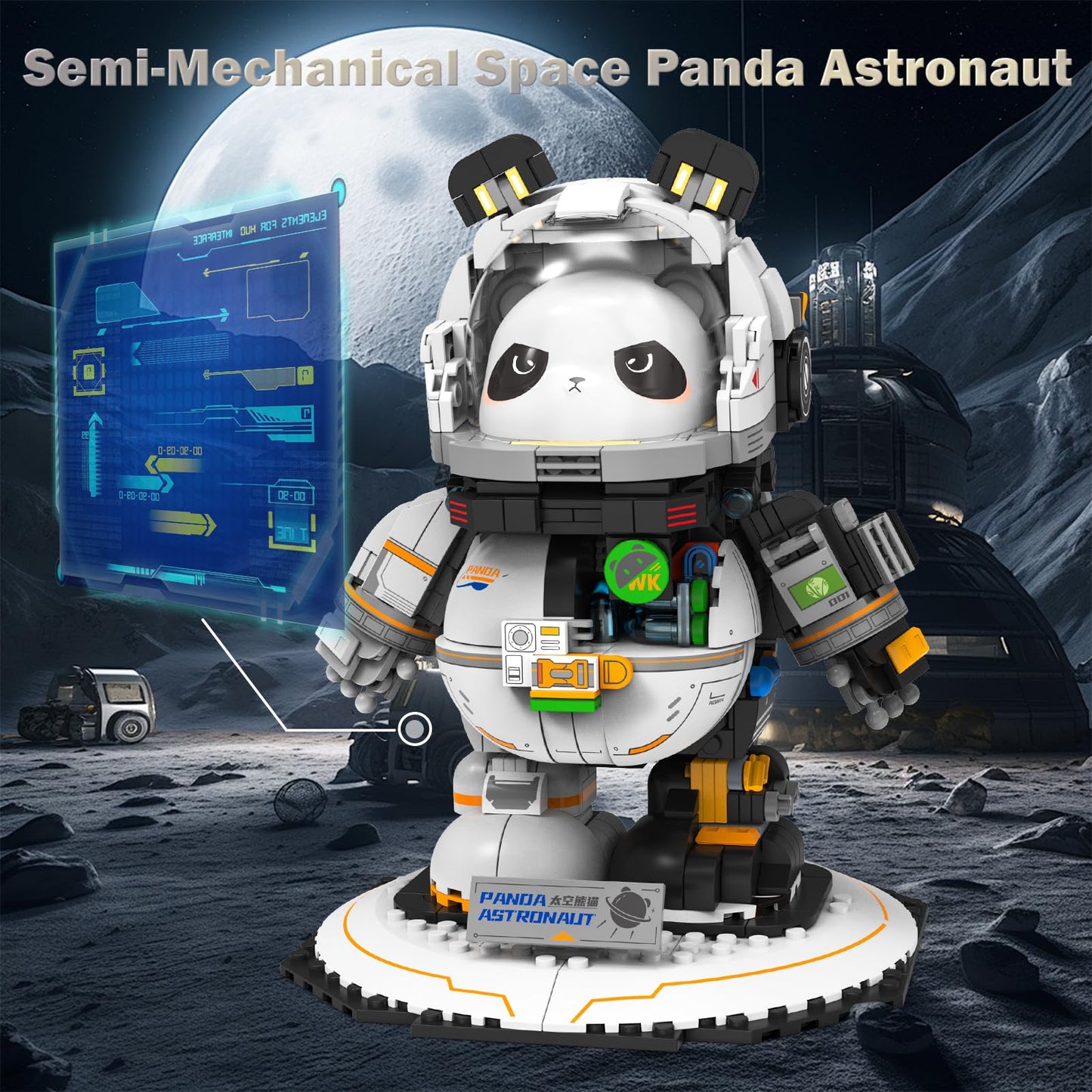 JMBricklayer Astronaut Panda Building Set 70005, 829 Pieces, Large, Plastic, Ideal Gift for Kids & Adults