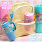 Lemonade Tumbler Bundle, 2-Pack Scented Slimes - Blue Raspberry & Pink Strawberry, Kids Slime Party Favors (8-12), Kit