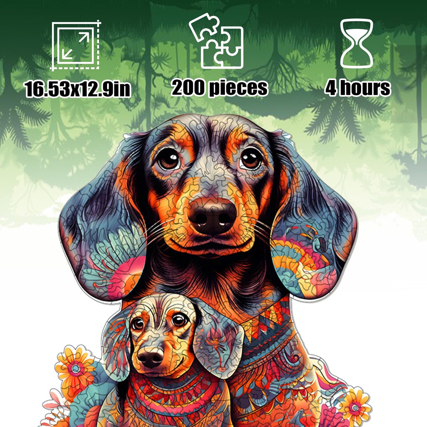 Wooden Puzzle For Adults - 200 Piece Irregular Animal Shaped Jigsaw Puzzle, Unique Creative Gift For Adults And Kids
