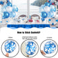Blue And White Balloons, 60 Pcs Light Blue And White Balloons Set With Blue Confetti Metallic Blue Balloons, 12 Inch Pearl White