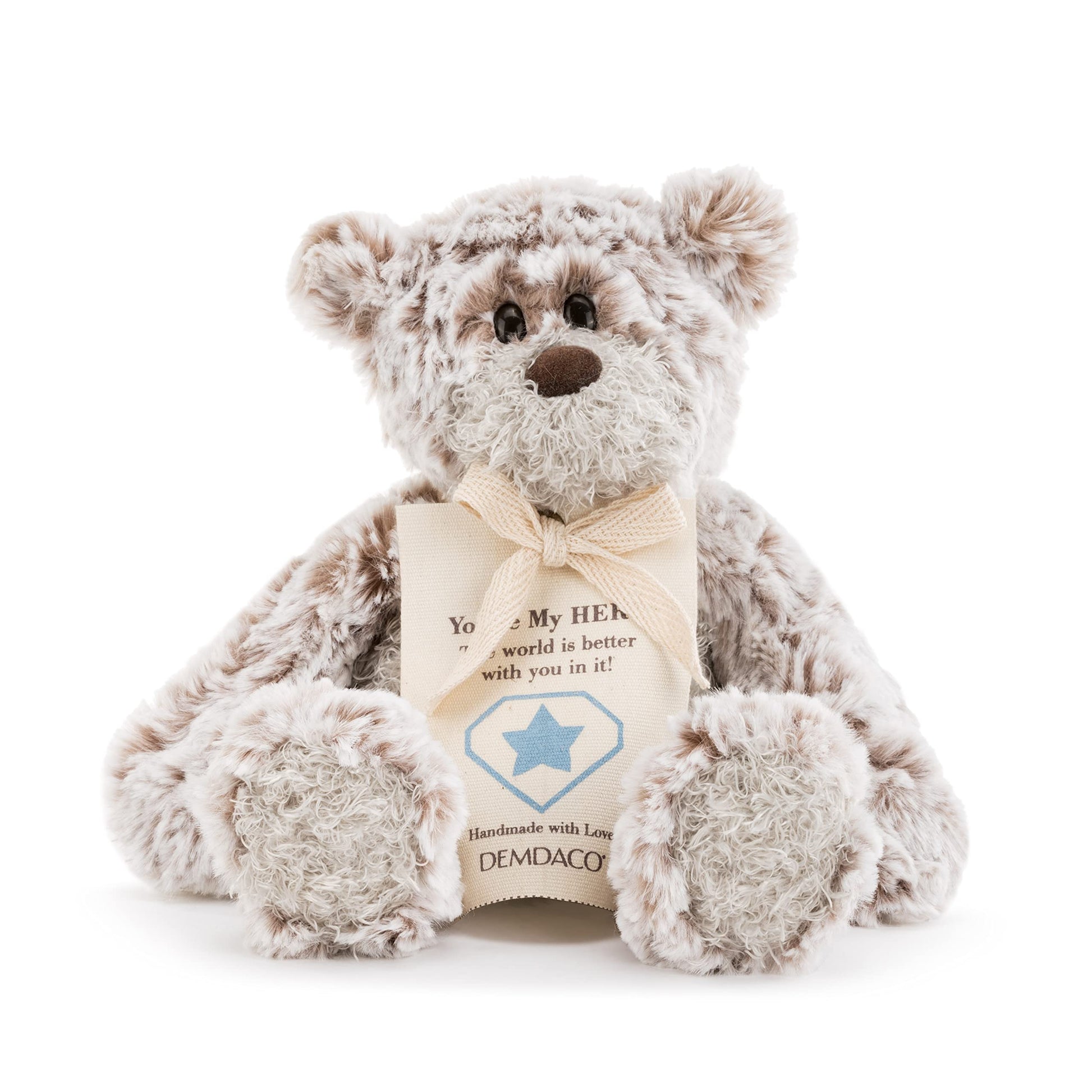 Demdaco Hero Mini Giving Bear Soft Brown 8.5 Inch Plush Polyester Fabric Stuffed Animal
