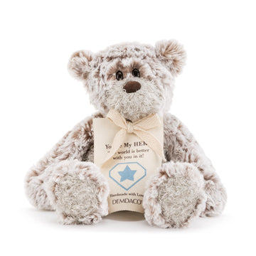 Demdaco Hero Mini Giving Bear Soft Brown 8.5 Inch Plush Polyester Fabric Stuffed Animal
