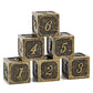 DNDND 6 Sided Dice Set , 6 Pieces Ancient Brass D6 Metallic Dice with Free Black Velvet Bag for D&D DND Pathfinder Shadowrun or 