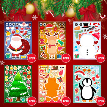 36 Sheets Christmas Stickers for Kids Make Your Own Christmas Stickers, Christmas Favors for Kids, Christmas Crafts for Kids Chr