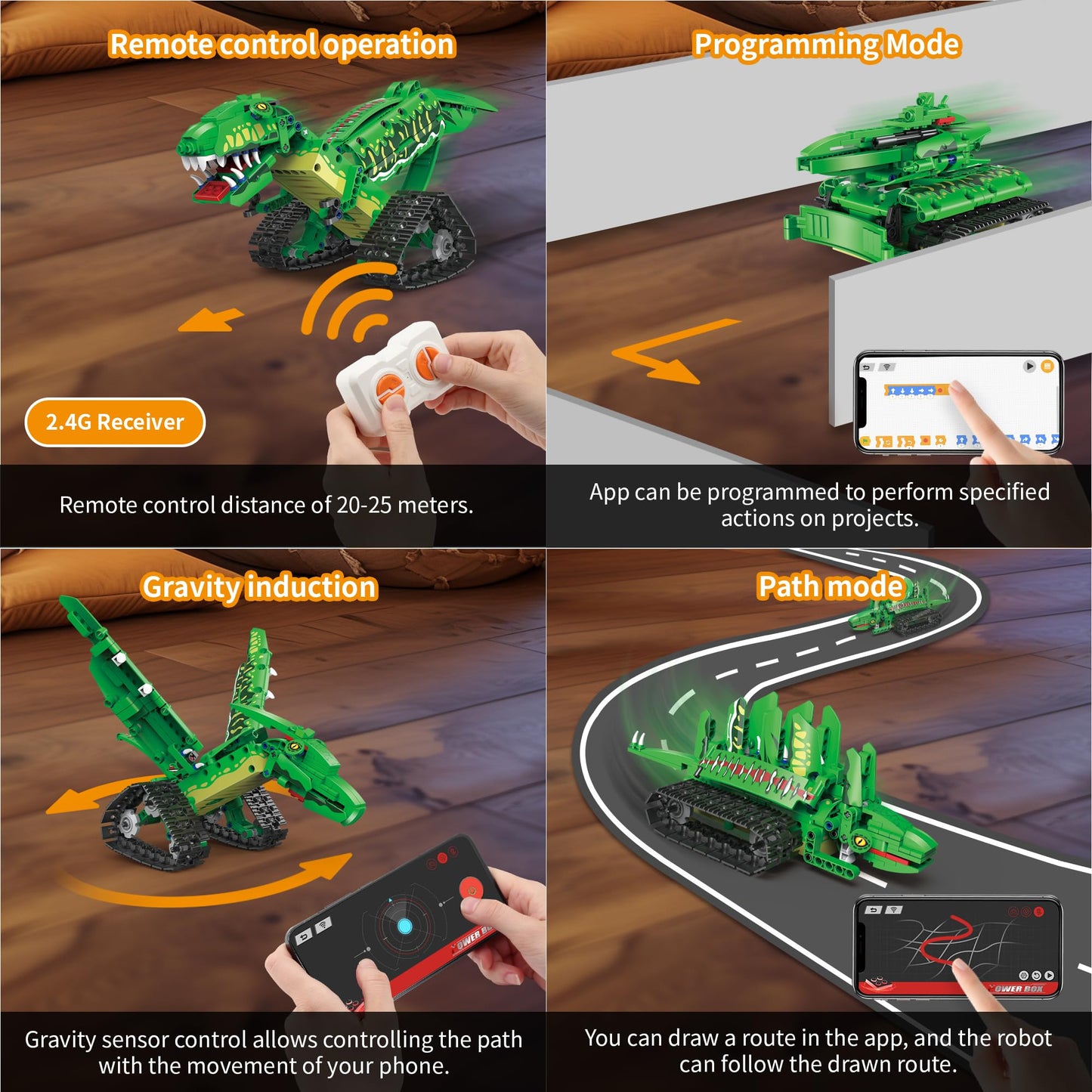 Akwme Rc Robot Building Set - 5 In1 T. Rex Toy With App Or Remote Control, Diy Engineering Robotics/Mech Dinosaur/Dragon Warrior