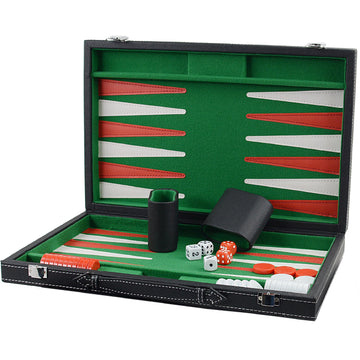 Vovotuzzi Backgammon Sets for Adults, 15'' Backgammon Set Leather Large, Travel Backgammon Board Games - Classic Board Game (Gre