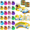 Silipull 72 Pcs Duck Tag Cruise Kit Includes 24 Pcs Mini Cruising Rubber Ducks 24 Sheets Tags 24 Elastic Rubber Bands for Cruisi