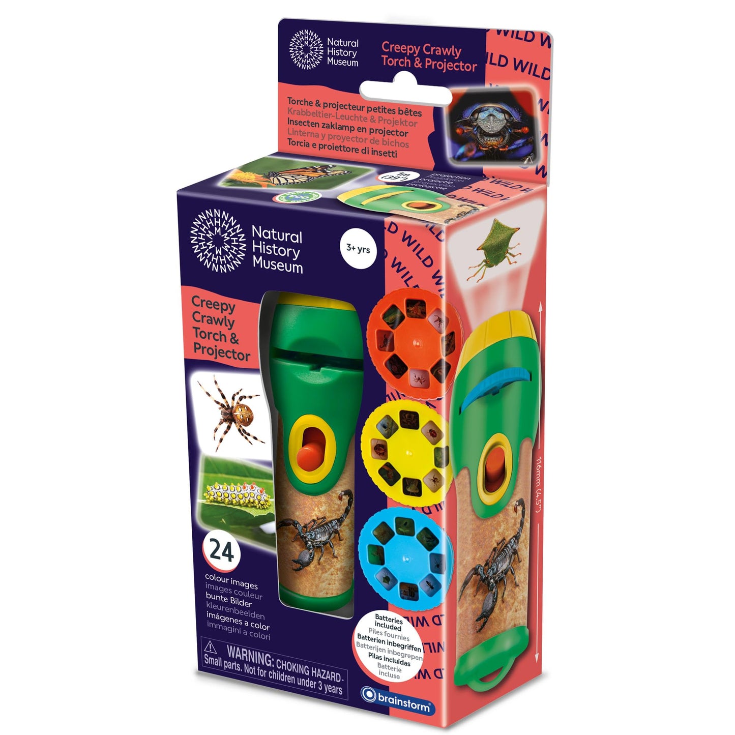 Natural History Museum Creepy Crawly Torch and Projector, Multi, One Size