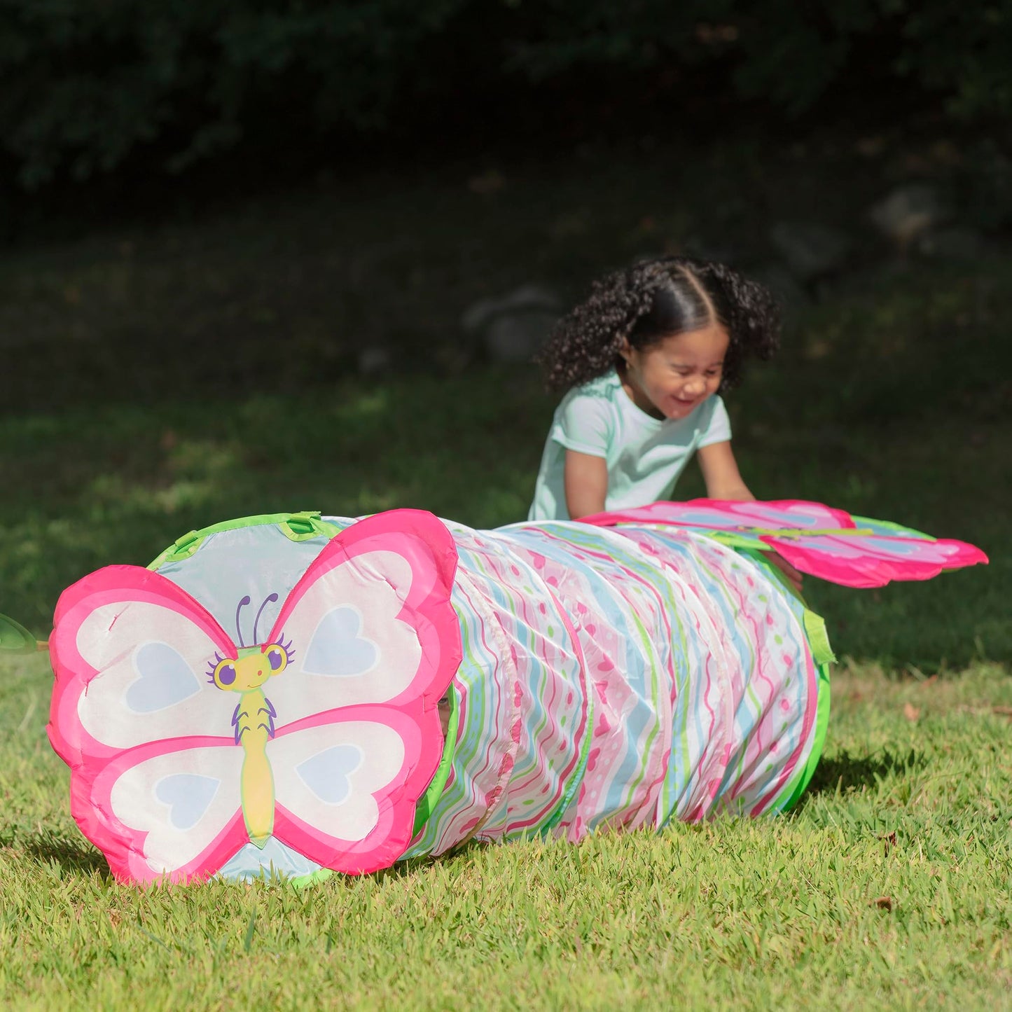Melissa & Doug Sunny Patch Cutie Pie Butterfly Crawl-Through Tunnel (E-Commerce Packaging) - Indoor Outdoor Baby Tunnel Crawl Developmental Activity Toy
