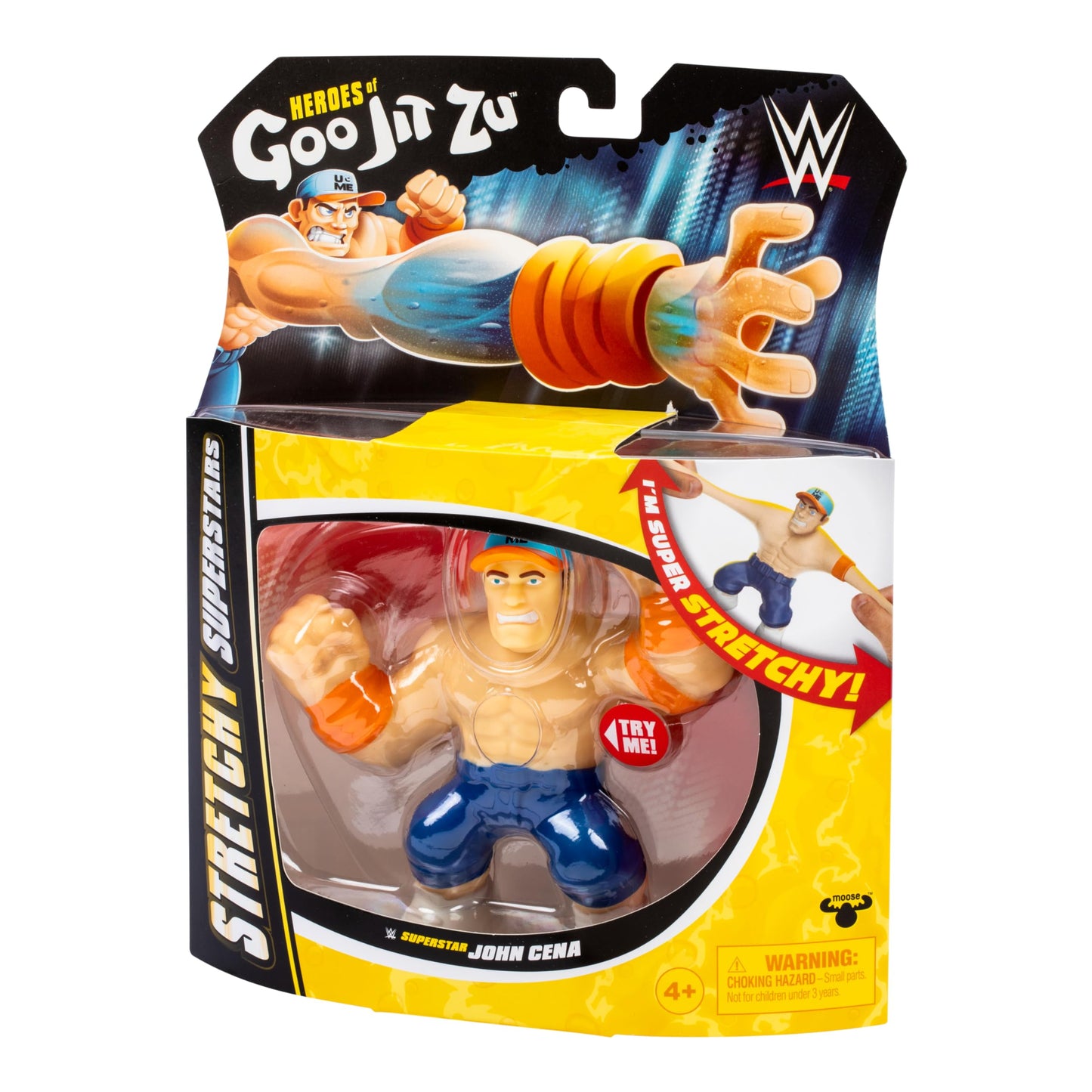 Heroes of Goo Jit Zu WWE John Cena Figure - Stretchy 4.5" Multicolor Gel Toy, Model 42895