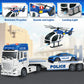 Bstoyder Toddler Boy Toys for 3 4 5 6 7 Years Old Kids, 25'' Semi Truck Toy with Racing Car and Helicopter, Friction Powered Pol