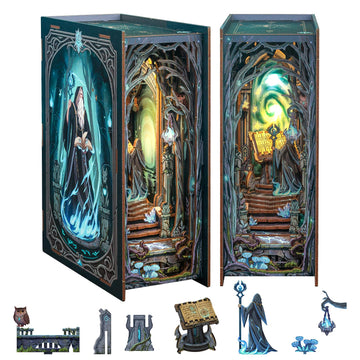 Fsolis Book Nook Kit, Diy Miniature Room House Kit For Adult Activities Decorative Bookend Bookshelf Bookcase Decor Birthday For Women Teens (The Gate Of Wonderland)