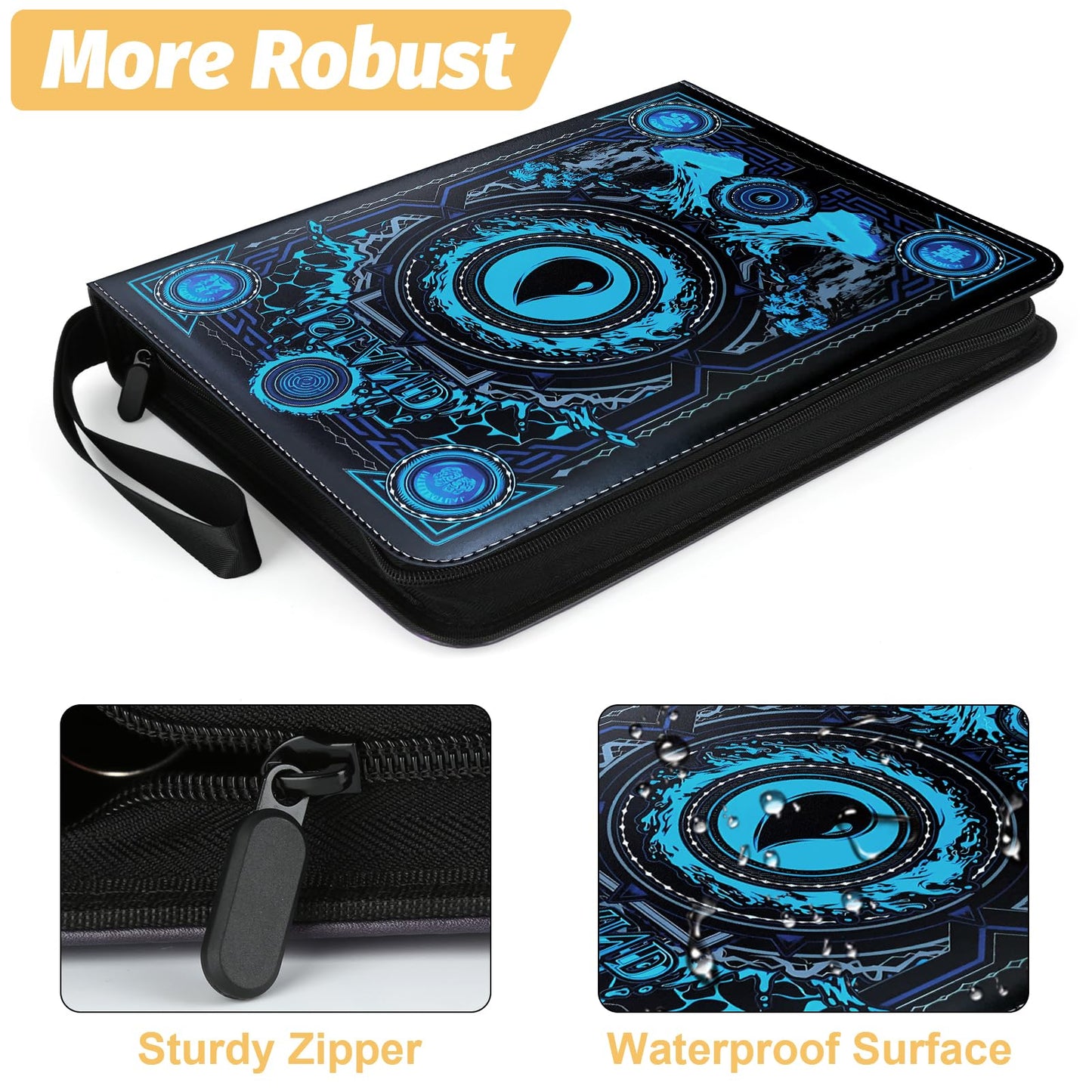 MTGPRO Trading Card Binder 9 Pocket Card Binder with Sleeves 720 Double Sided Pocket enhanced Collector Card Album Card Collection Folder for MTG TCG Yugioh Game Cards (Blue)