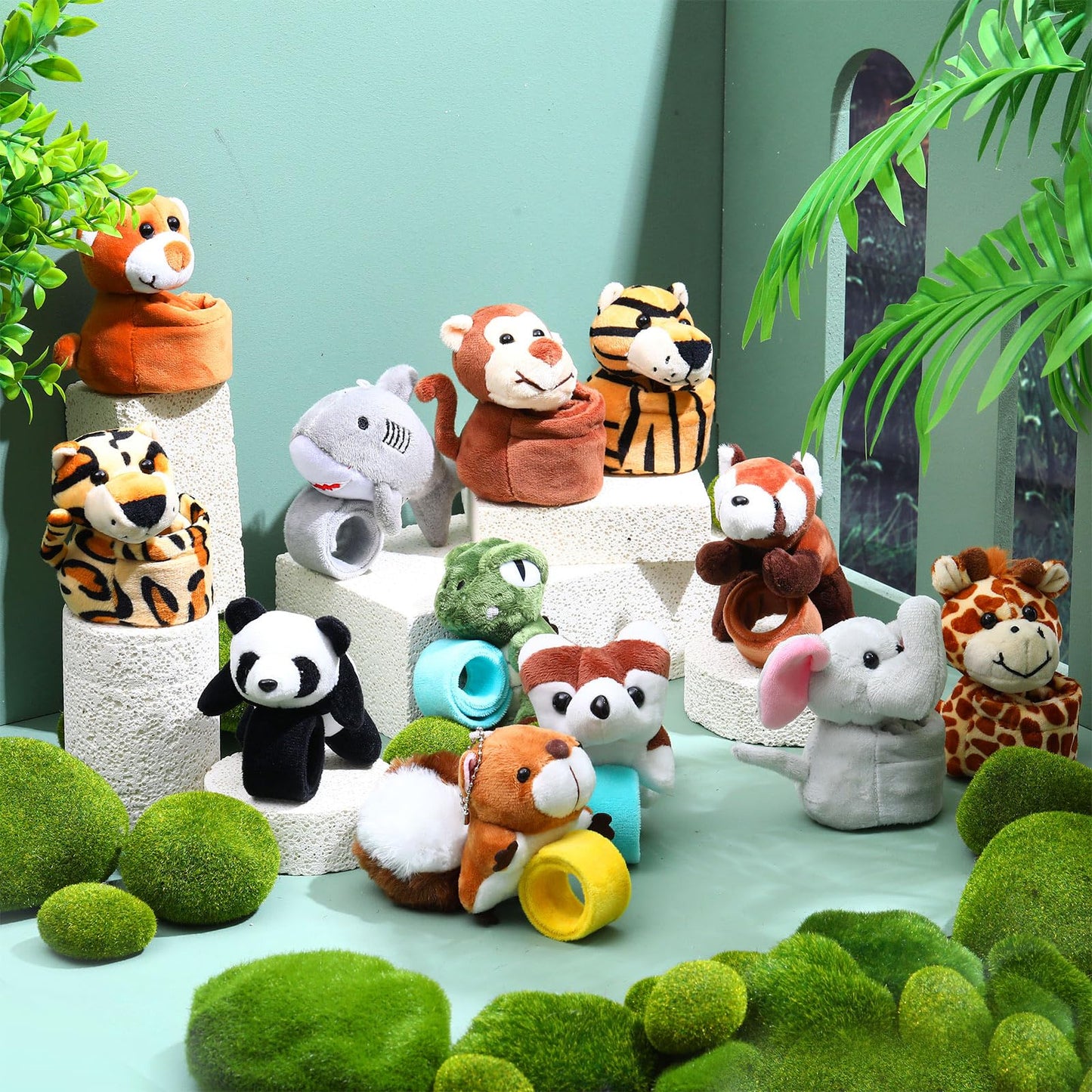 Relaxgiant Stuffed Animal Slap Bracelet Plush Toy Hug Animal Slap Bracelet Plush Wrist Cute Snap Bracelets For Birthday Party Fa