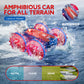 Waterproof RC Cars for Kids with LED Lights, Remote Control Car for Boys Age 4-7 8-12 4-8, Amphibious 4WD Stunt Car Swimming Poo