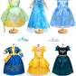 18 Inch Doll Clothes Accessories, 6Pcs Princess Costume Set With Crown Fits For 18 Inch Girl Dolls, Gift For Girl Christmas Birt