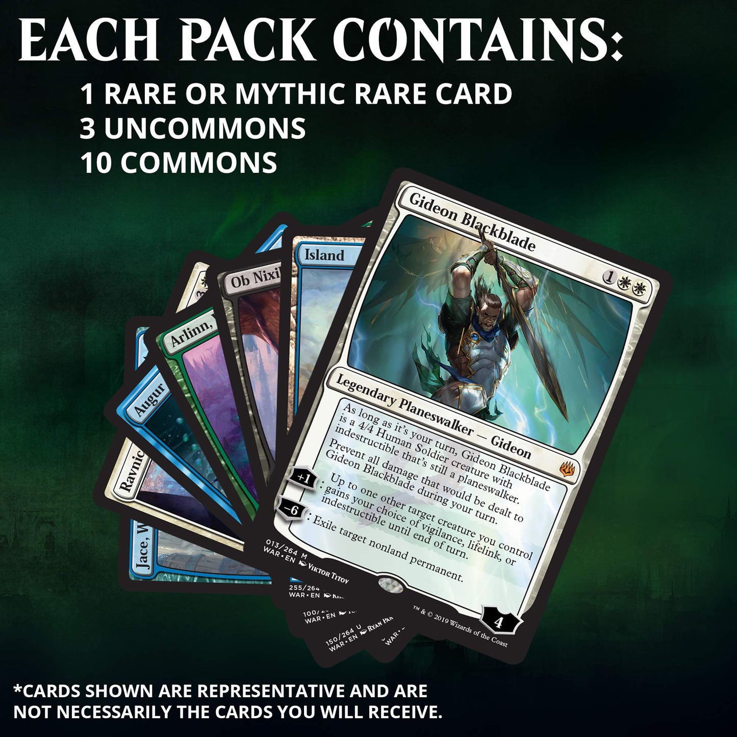 Magic: The Gathering War Of The Spark Bundle | 10 Booster Packs | Accessories | Planeswalker In Every Pack