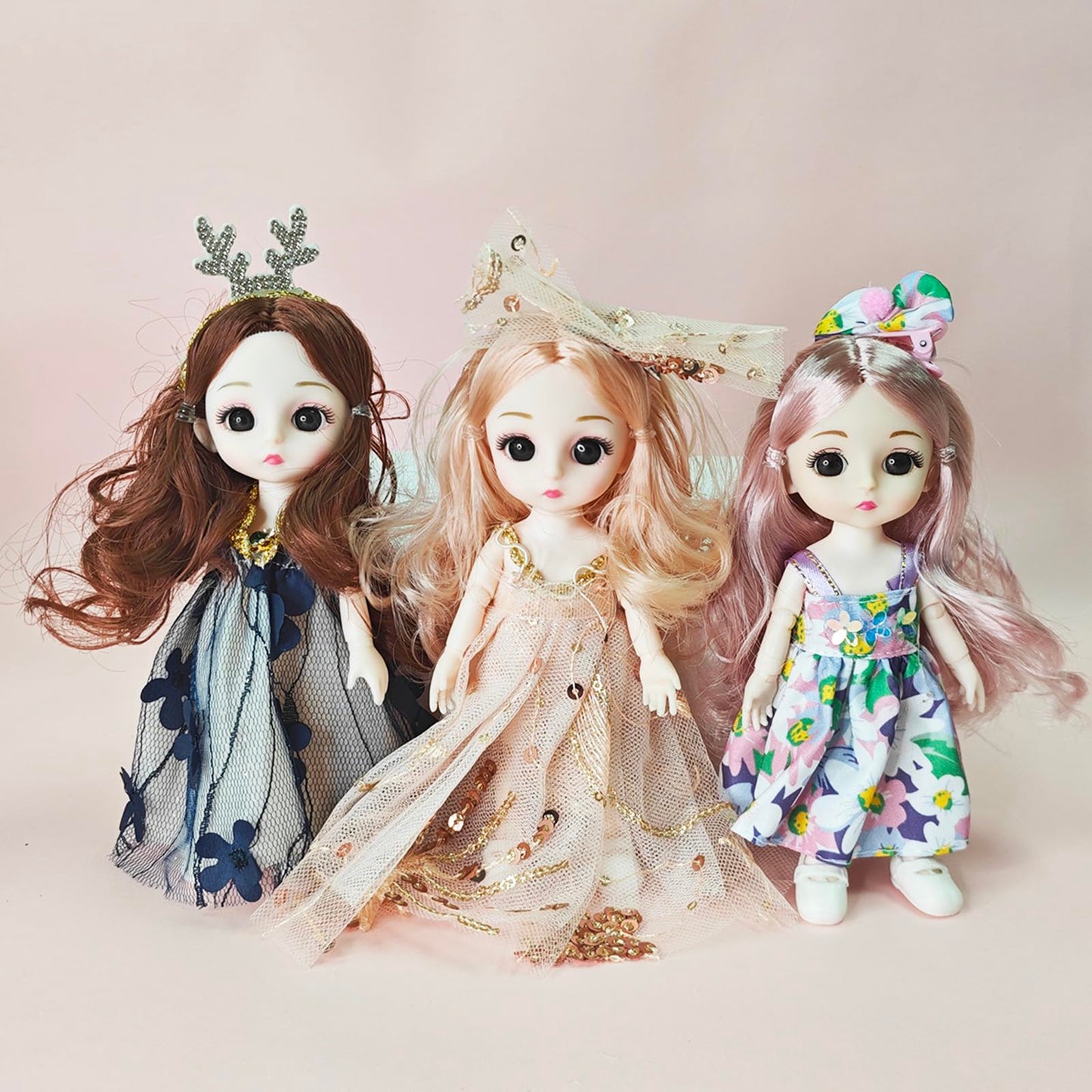 Sufeasdf 6 Pcs 6 Inch Princess Girl Mini Dolls, Small Princess Dolls, Little Girl Miniature Dolls For 3+ Year Old Girls