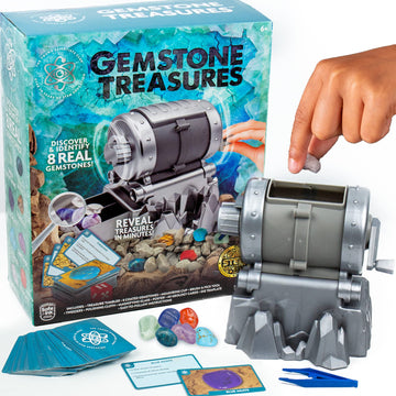 The Young Scientists Club Gemstone Treasures  Tumble & Polish Your Own Gemstones  DIY Rock Tumbler  Collect & Identify Gems  Great STEM Kit for Kids Ages 6  7  8  9  Multi