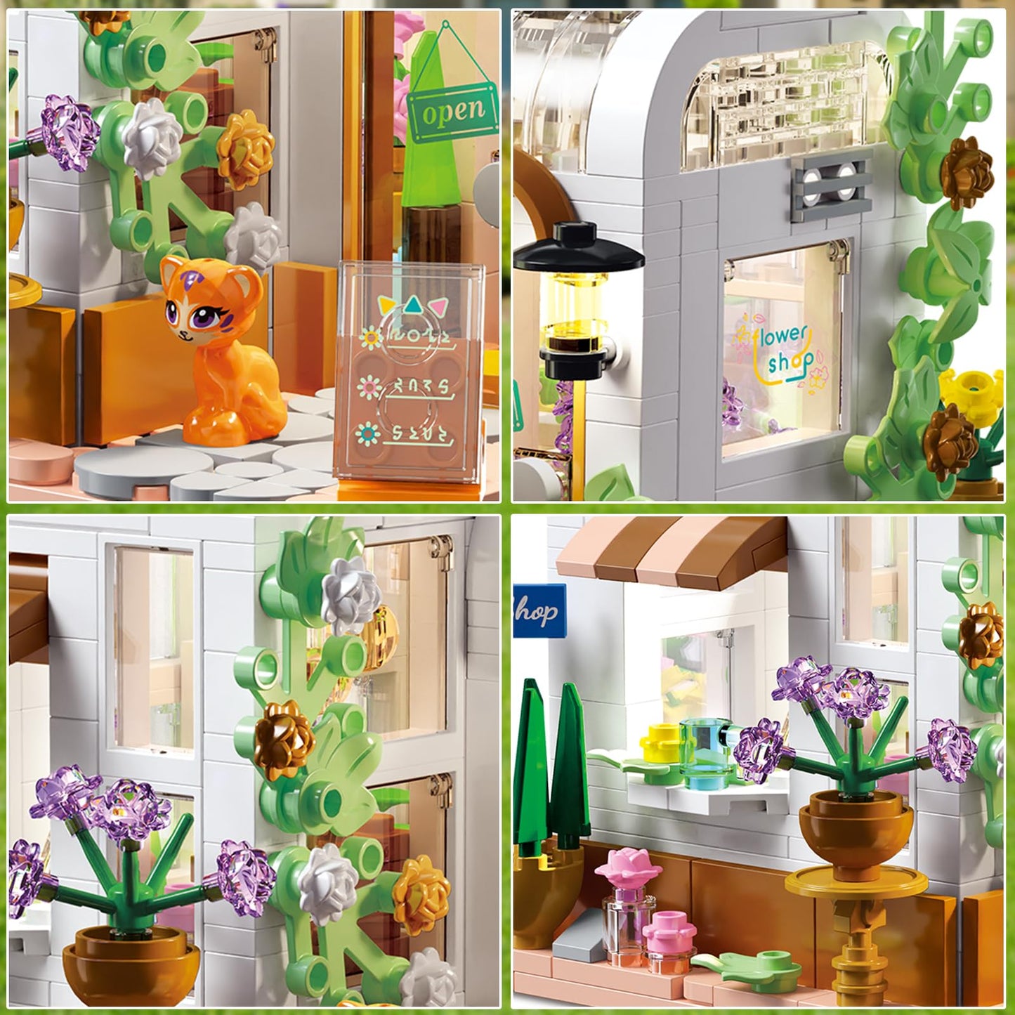 Flower House Building Set, Creative Building Playset With Led Light Christmas Birthday Toys For Girls 6+, Compatible With Lego (