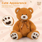 Morismos Giant Teddy Bear Stuffed Animal 4Ft, Big Teddy Bear Plush For Baby Shower, Life Size Stuffed Bear Gifts For Kids, Girls, Girlfriend, Women On Valentine, Christmas, Birthday(Brown)