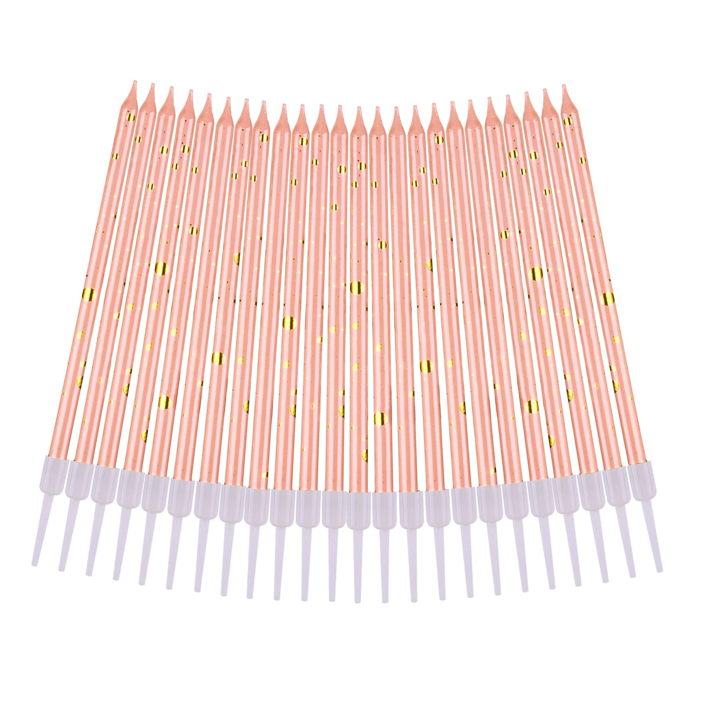 CAKE CODE 24-Count Pink Gold Long Thin Birthday Candles, Cake Candles, Birthday Parties, Wedding Decorations, Party Candles