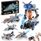 5 in 1 STEM RC Robot Building Kit, Fighter Jet Airplane Building Set with APP & 2.4GHz Remote Control, Transformable Fighter Pla