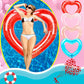 Sonarun 4 Pack Inflatable Swim Rings Float Heart Shaped Swimming Circle Pool Floats for Adults Pool Beach Party Supplies, 47.2 x