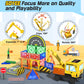 Magnetic Tiles Construction Toys With Crane Road Pieces Truck Magnetic Blocks Stem Building Sensory Toys For Kids 3 4 5 6 7 8 Year Old Boys Birthday Xmas Gifts